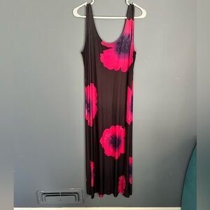 The Pyramid Collection Womens Size L Floral Flower Sleeveless Maxi Dress Vintage